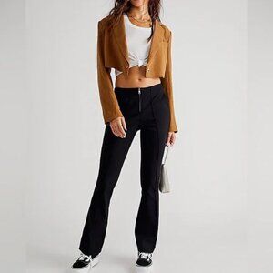 Free People Go For That Slim Flare Pants Black XS Extra Small